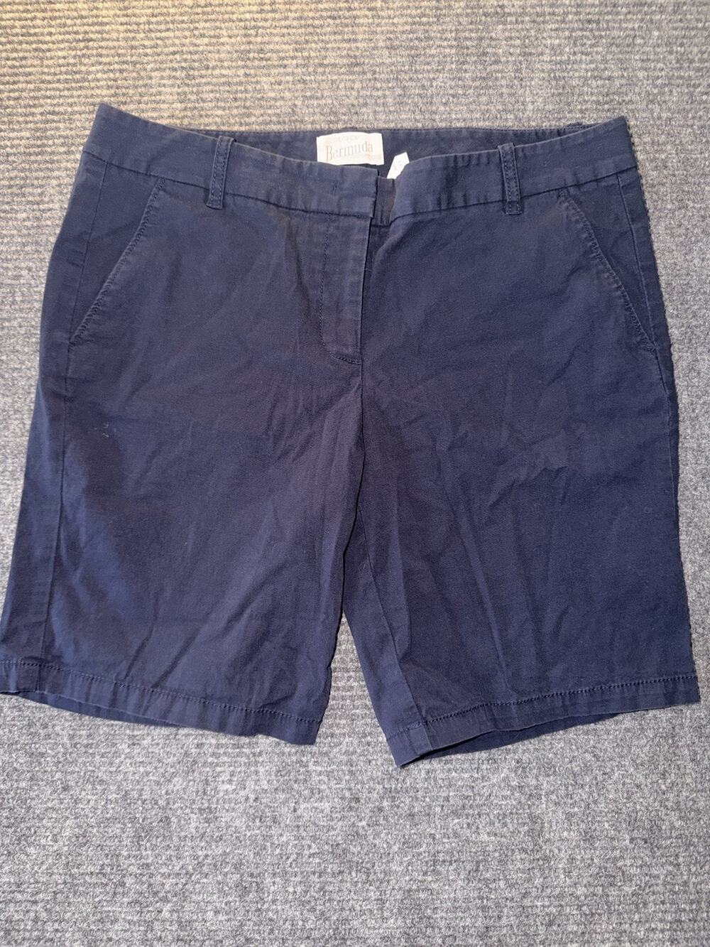 J.Crew Bermuda Shorts Women’s 8 Navy Blue Stretch Cotton Chino Preppy
